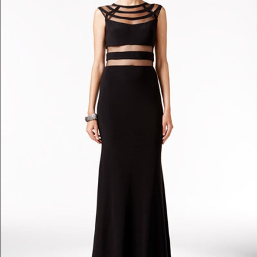 Black Betsy & Adam Cutout Illusion Gown